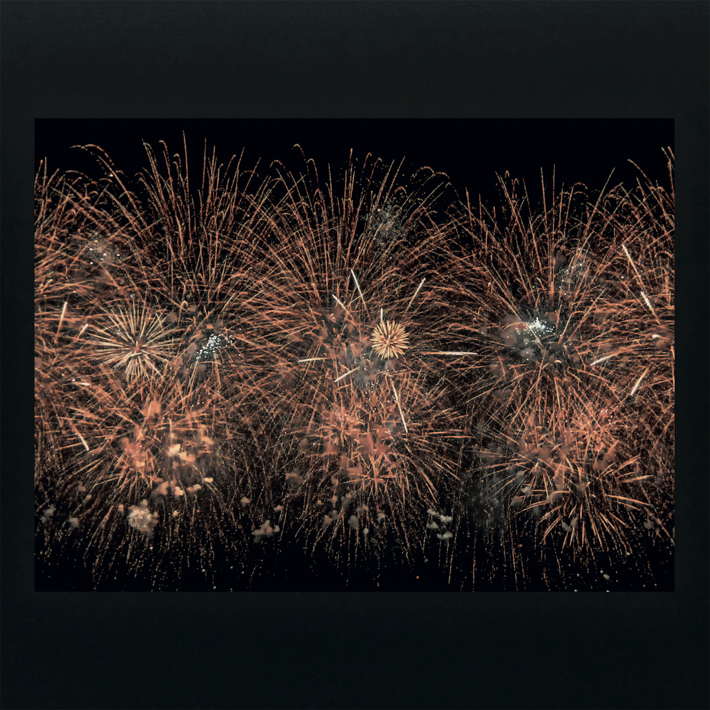 Sky full of golden Fireworks - Print on Dibond