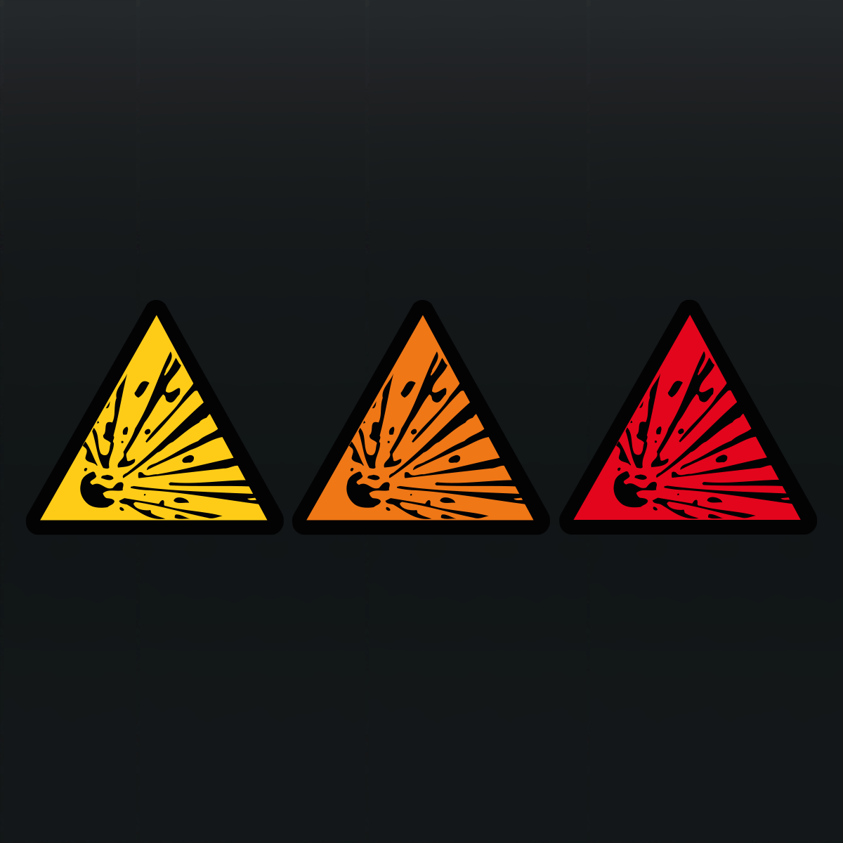 Explosive Triangle Set 3st. NEW - Vinyl Stickers