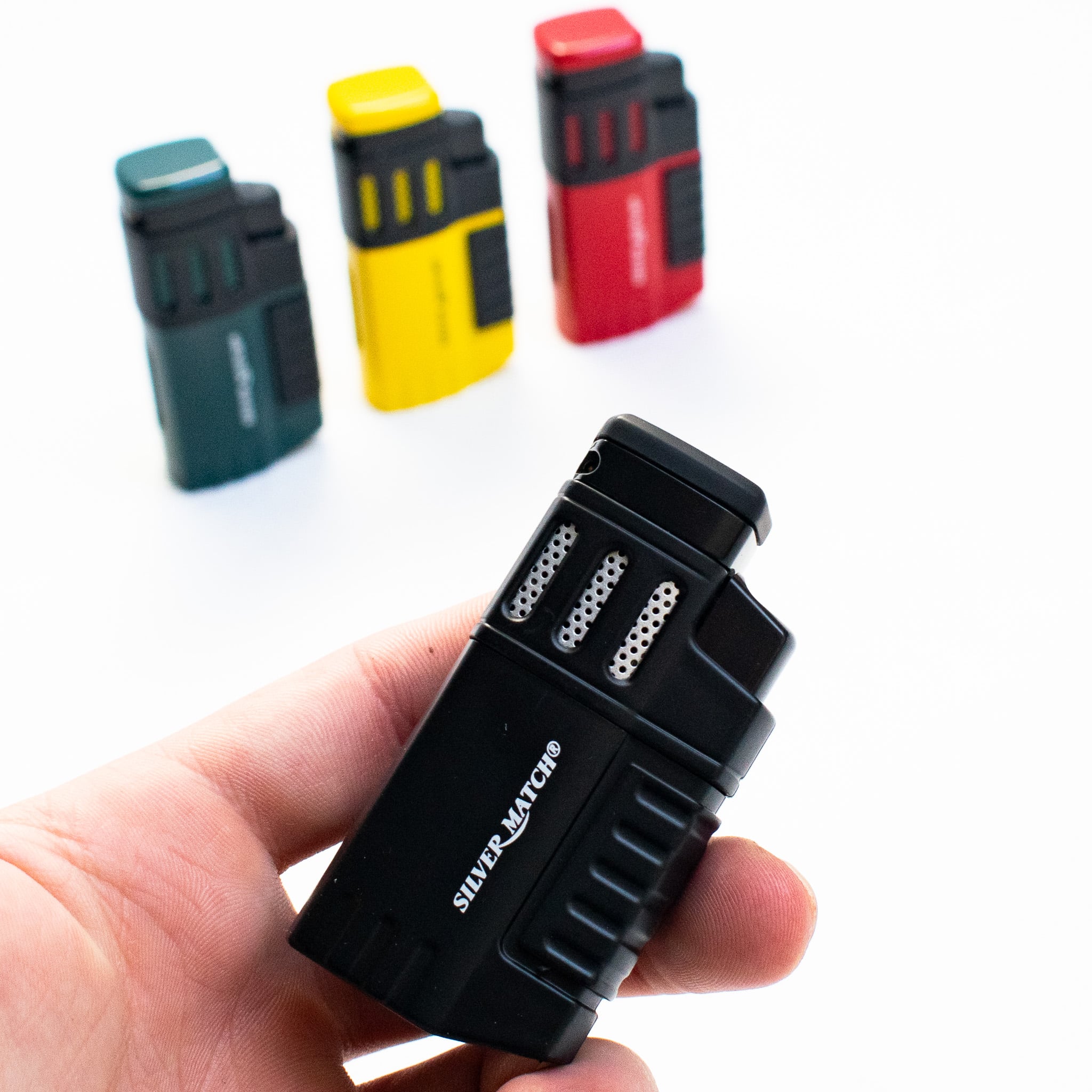 Quattro Jet Lighter Silver Match