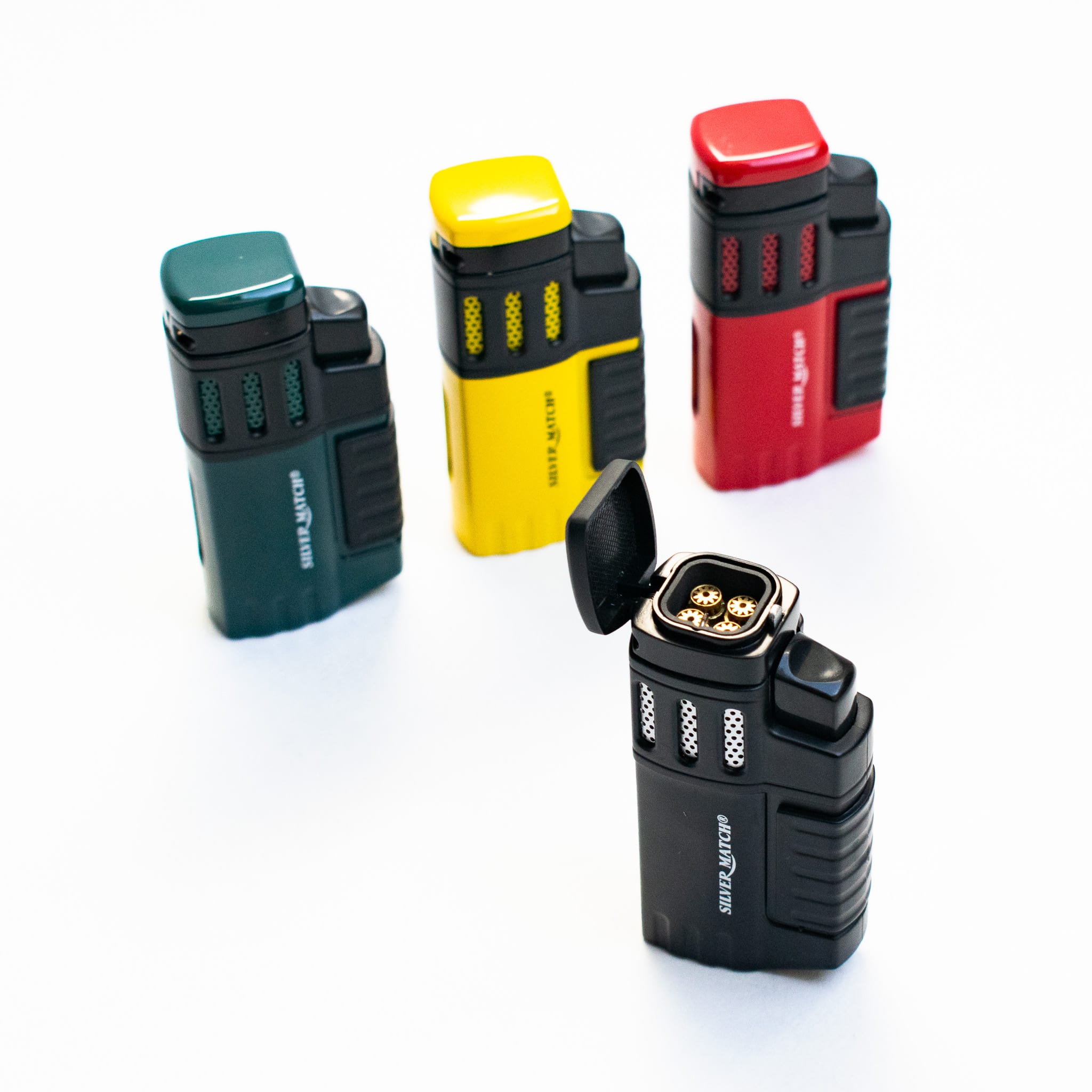 Quattro Jet Lighter Silver Match