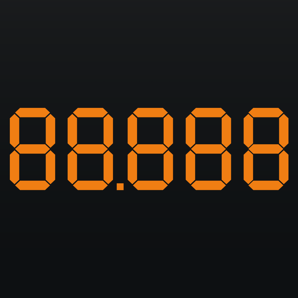 Digital Number Sequence LCD Type Universal - Vinyl Cut Sticker