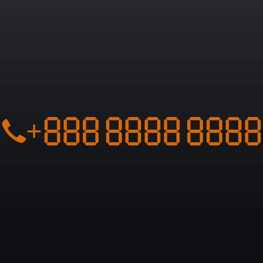 Digital LCD Type Universal Phone Number - Vinyl Cut Sticker